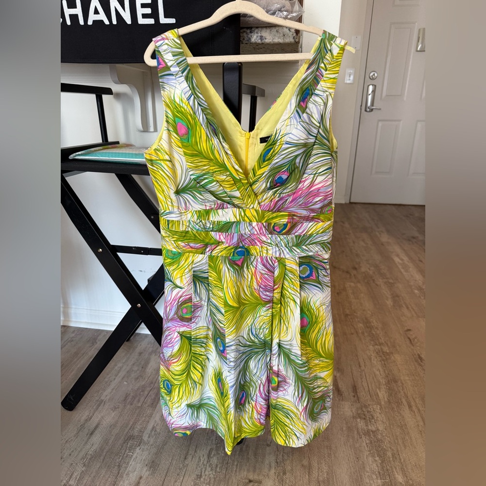 Nanette Lepore Multicolor Feather Print Dress